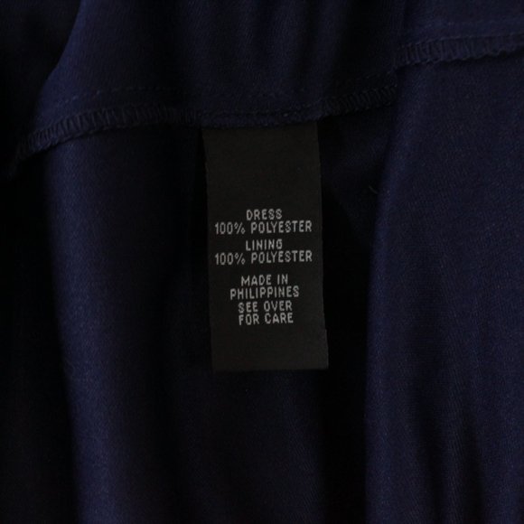 IZ BYER Navy Halter V Neck Ruffle Belted Faux Wrap Rustic Dress Size XL - Picture 8 of 10